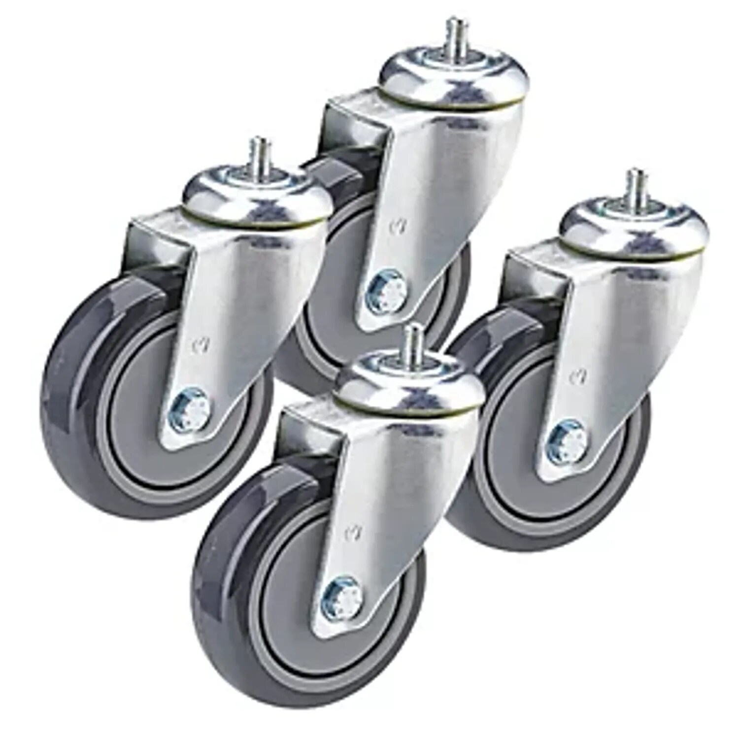 PROROLL Thermoplastic Rubber Tyre 4 Swivel Castors with Threaded Pins 50x18mm