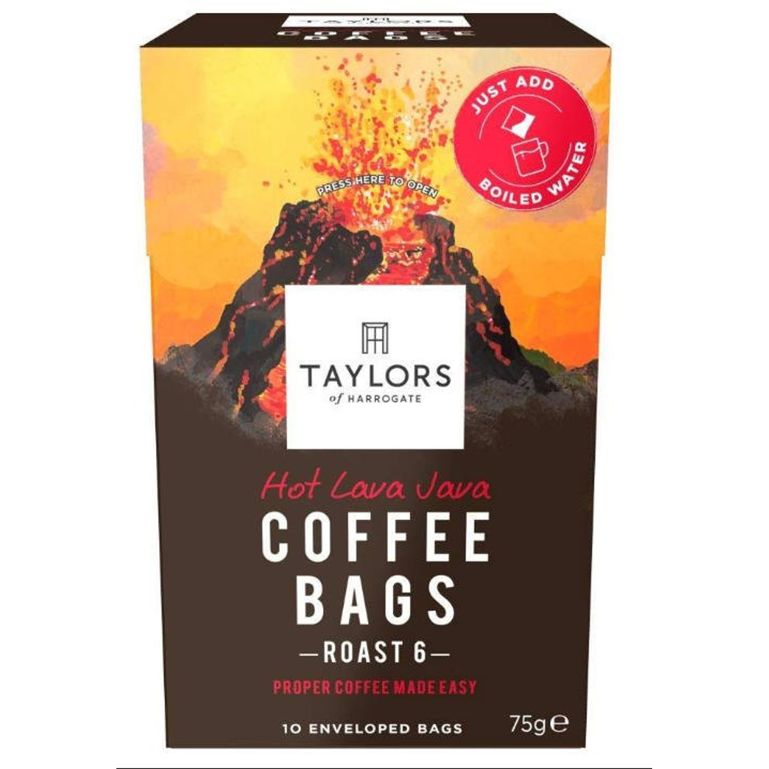 Taylors of Harrogate Hot Lava Java Coffee Bags (Pack of 10) (Pack of 3)