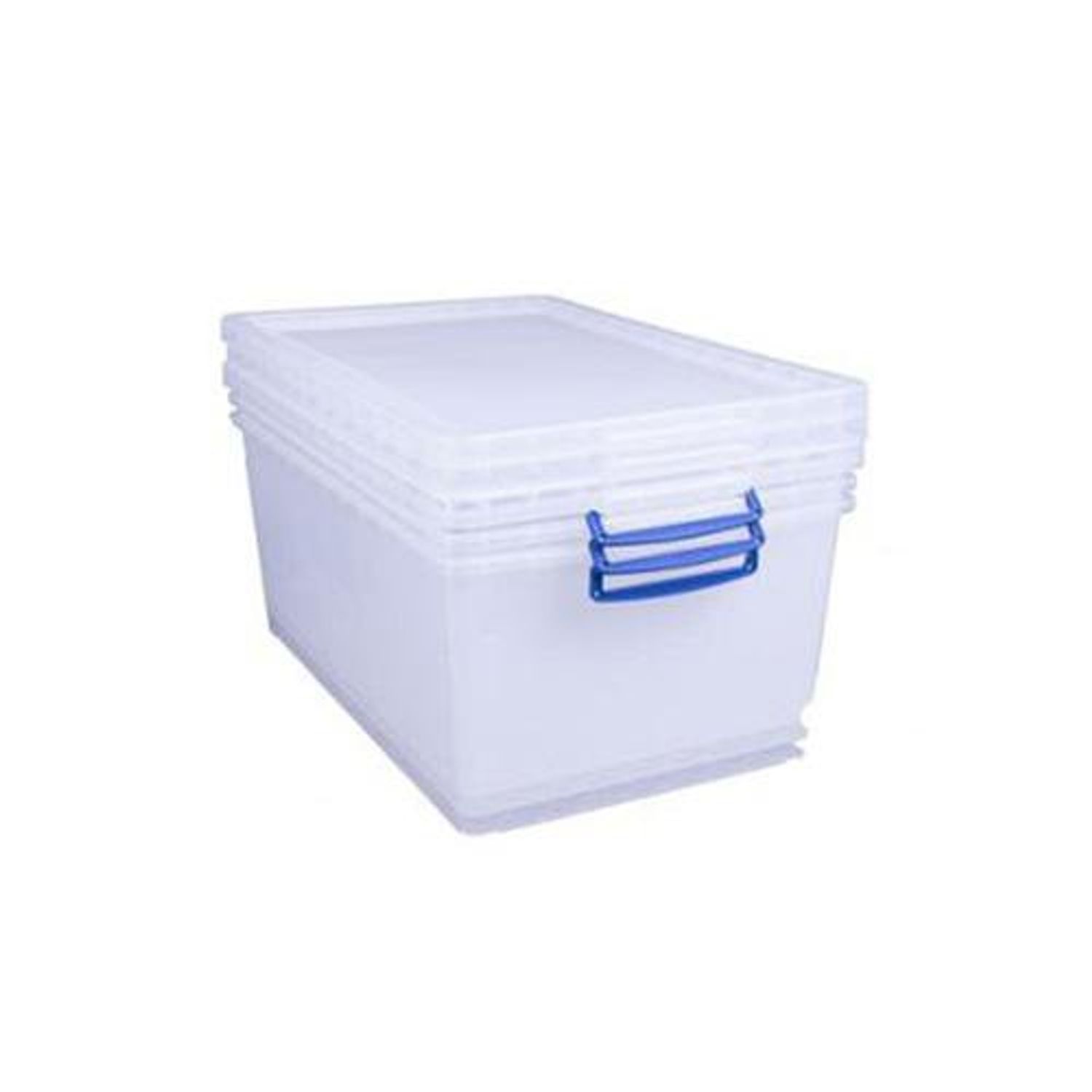 Really Useful Boxes Clear Plastic (Nestable) Storage Box 62L (Pack of 3)