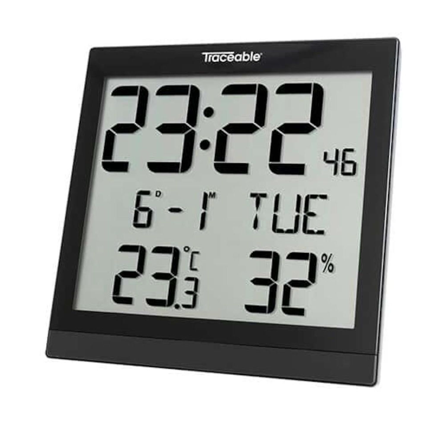 TRACEABLE Traceable Calibrated Radio-Controlled Digital Wall Clock - EU Radio Si
