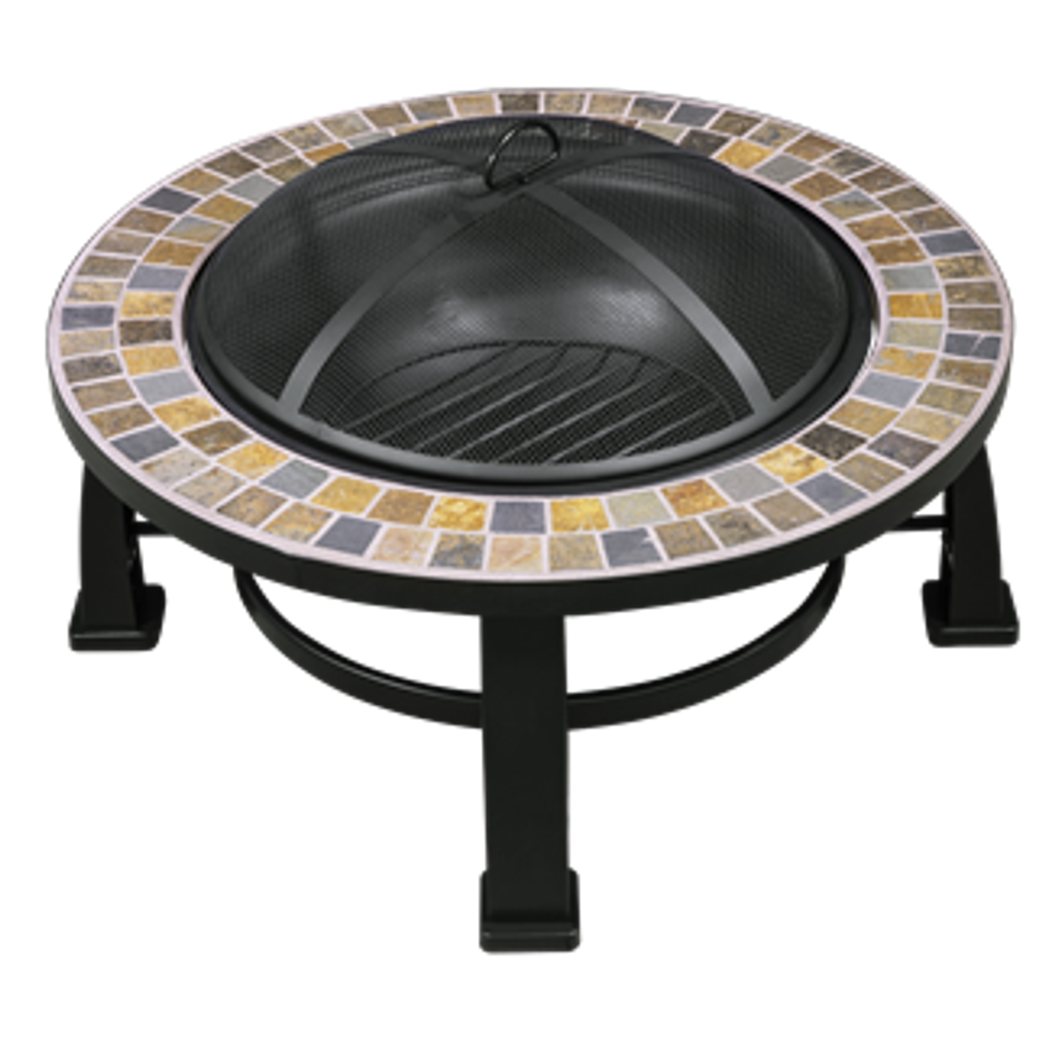 Dellonda 30" Deluxe Traditional Style Fire Pit/Fireplace/Outdoor Heater - Slate