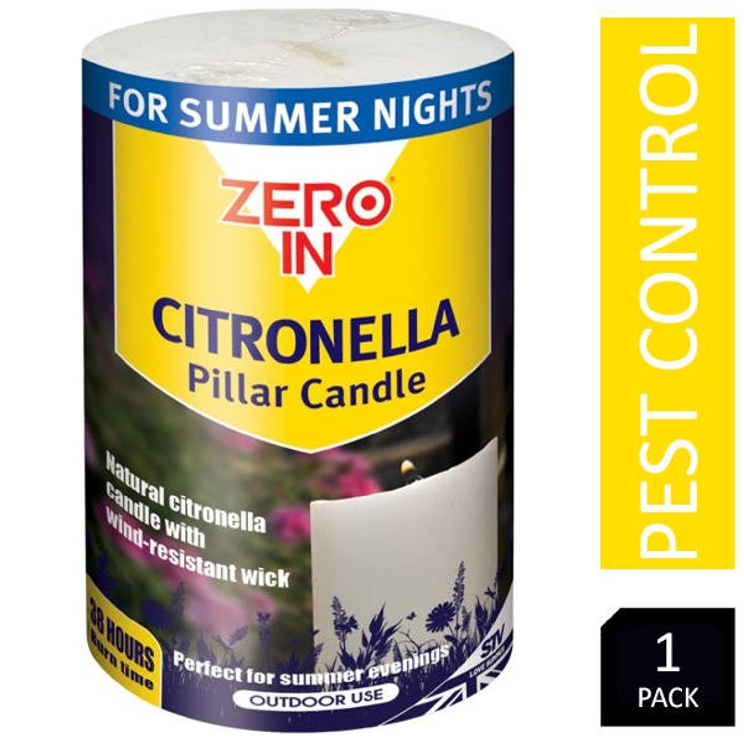 Zero In Citronella Pillar Candle (STV426)