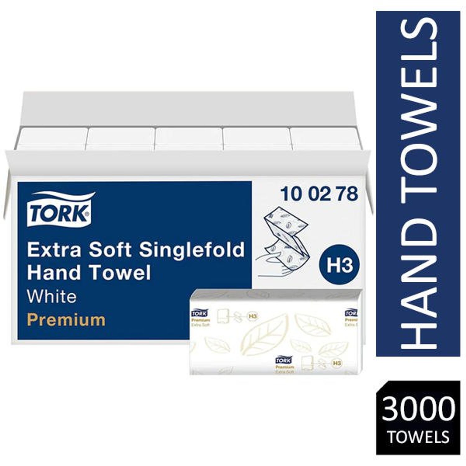 Tork Extra Soft Singlefold Hand Towels White H3 Premium Embossed 15x200 Sheets {