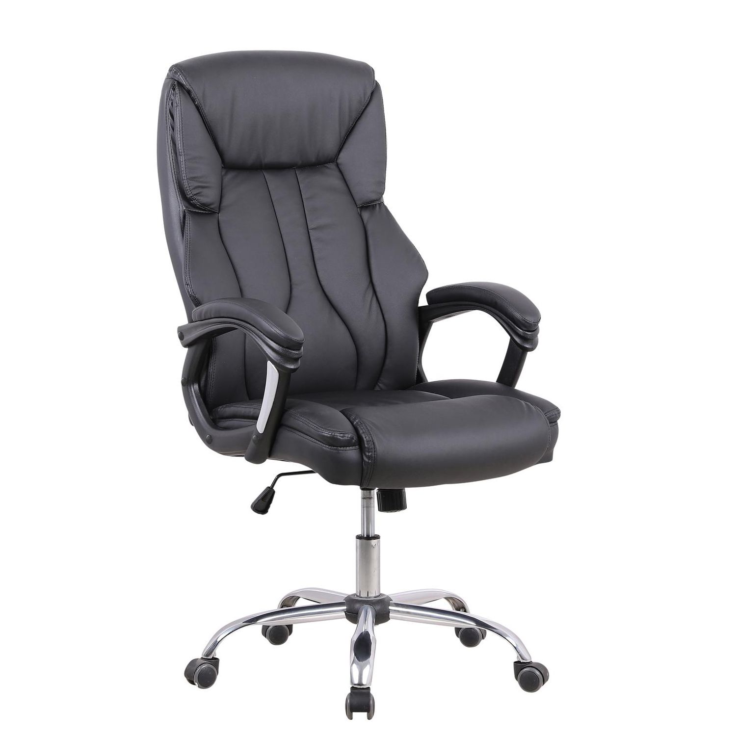 Stratford High Back Black Leather Look Chair