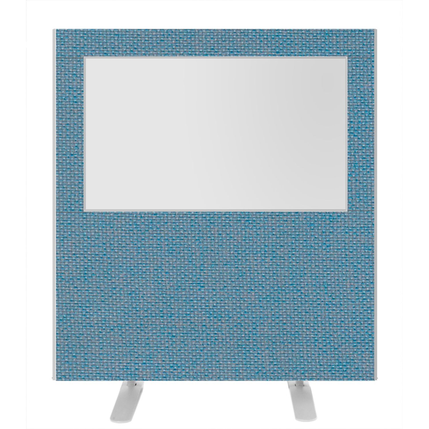Impulse Plus Clear Half Vision 1200/1200 Floor Free Standing Screen Sky Blue Fab