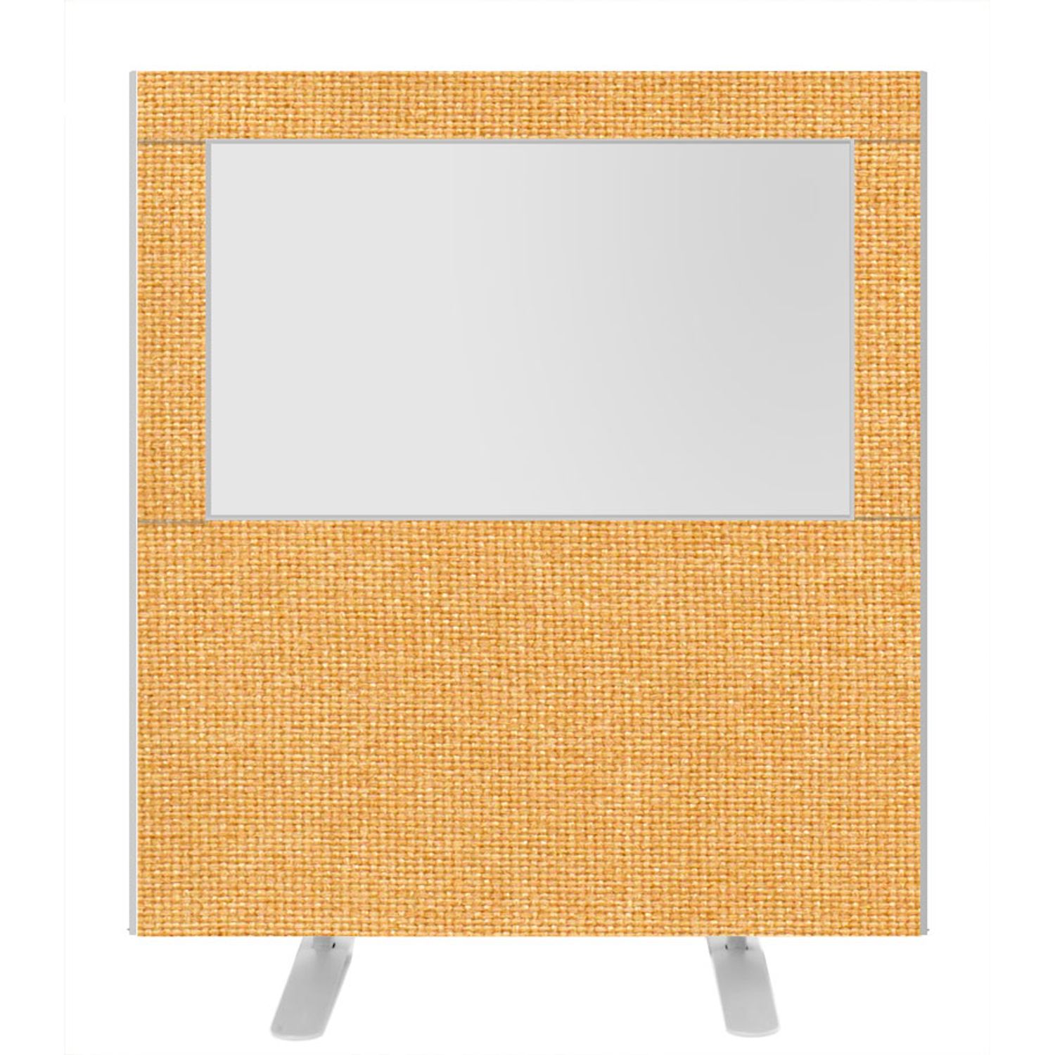 Impulse Plus Clear Half Vision 1200/1200 Floor Free Standing Screen Beige Fabric