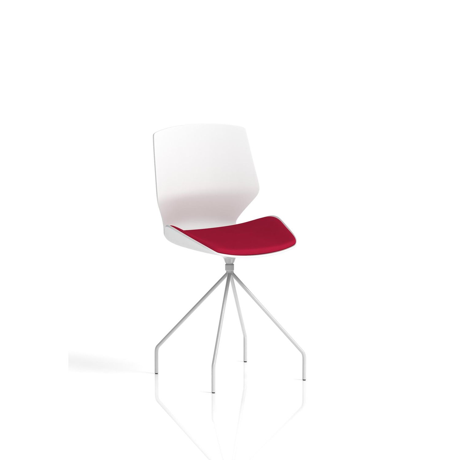 Florence Spindle White Frame Visitor Chair In Bespoke Seat Bergamot Cherry