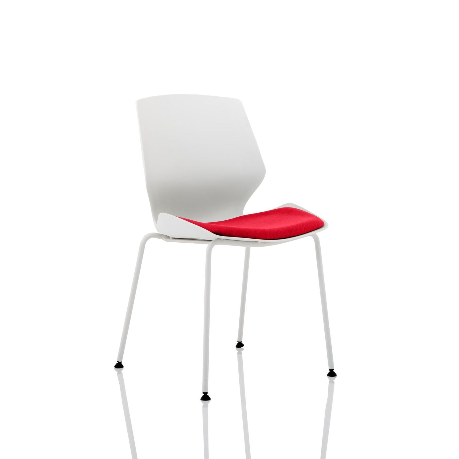 Florence White Frame Visitor Chair In Bespoke Seat Bergamot Cherry