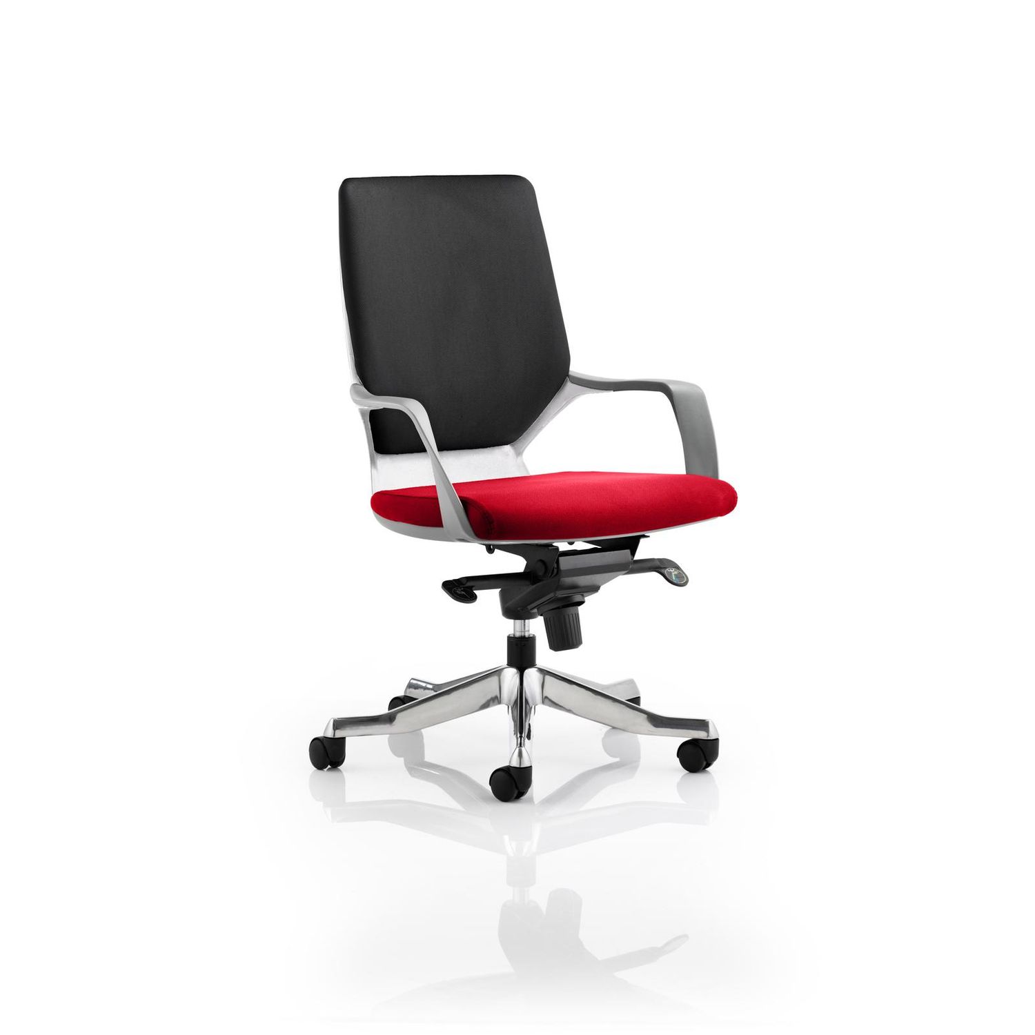 Xenon Executive White Shell Medium Back Bespoke Colour Seat Bergamot Cherry