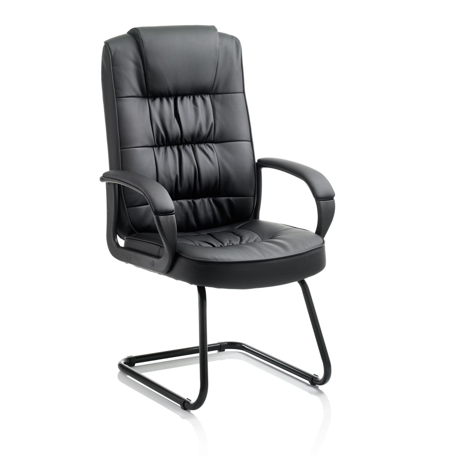 Moore Visitor Cantilever Black Leather with Arms