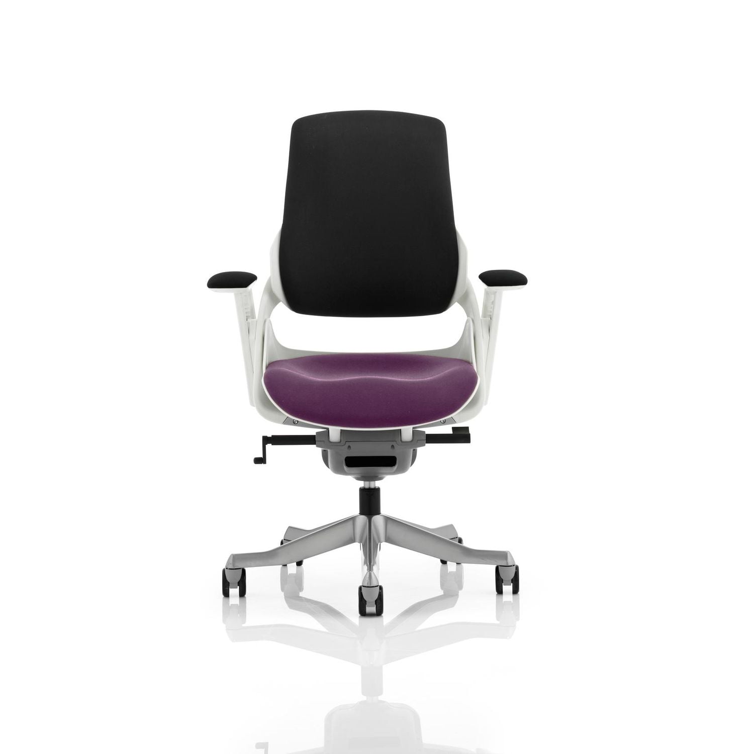 Zure White Shell Black Fabric Back Bespoke Colour Seat Tansy Purple