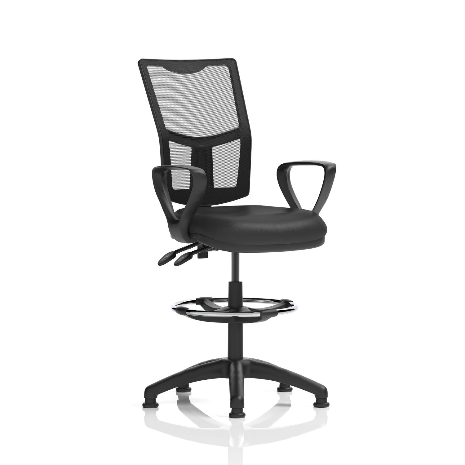 Eclipse Plus II Lever Task Operator Chair Mesh Back with Black Bonded Leather Se