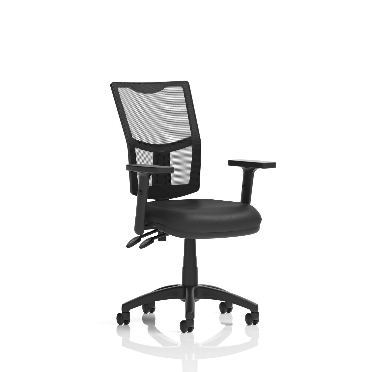 Eclipse Plus II Lever Task Operator Chair Mesh Back with Black Bonded Leather Se