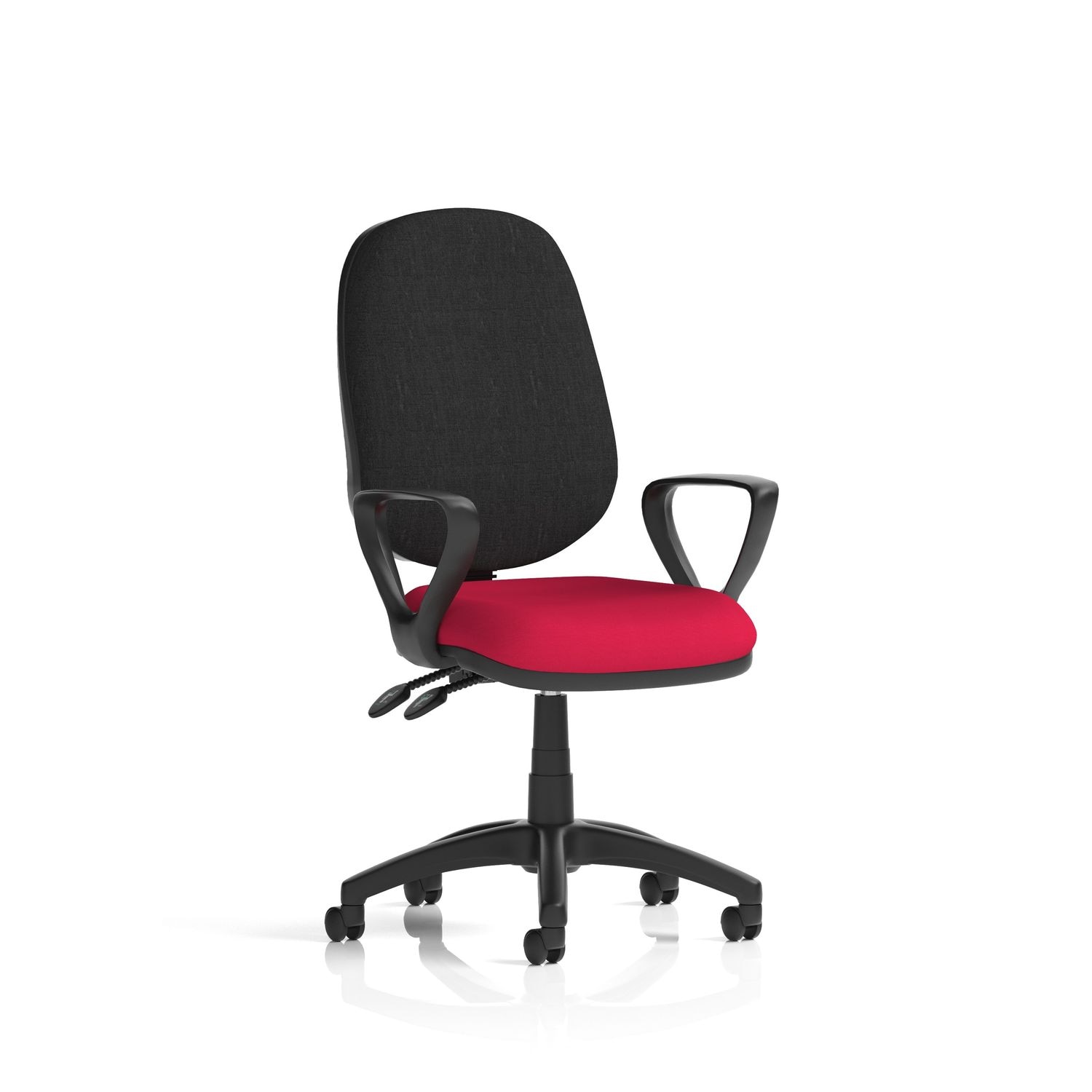 Eclipse Plus II Lever Task Operator Chair Black Back Bespoke Seat with Loop Arms