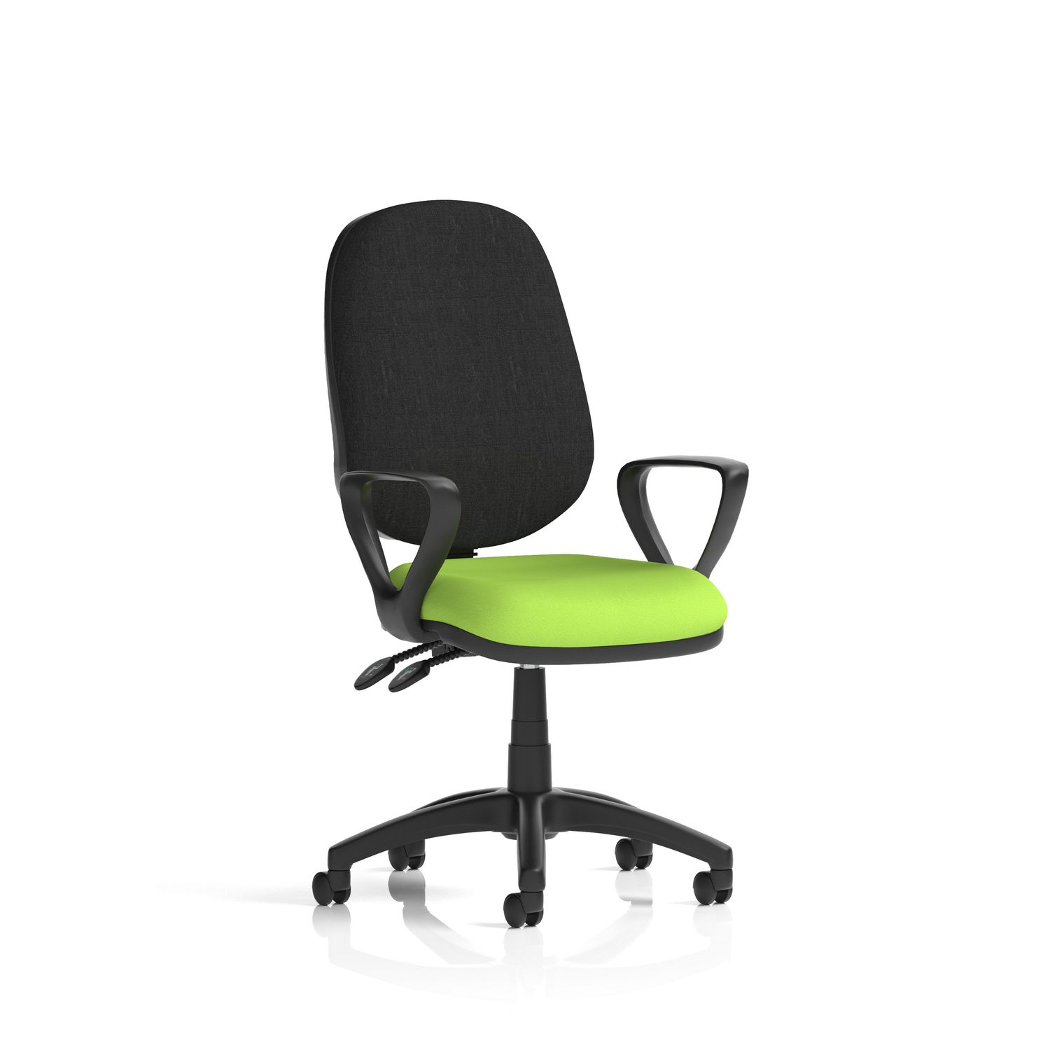 Eclipse Plus II Lever Task Operator Chair Black Back Bespoke Seat with Loop Arms