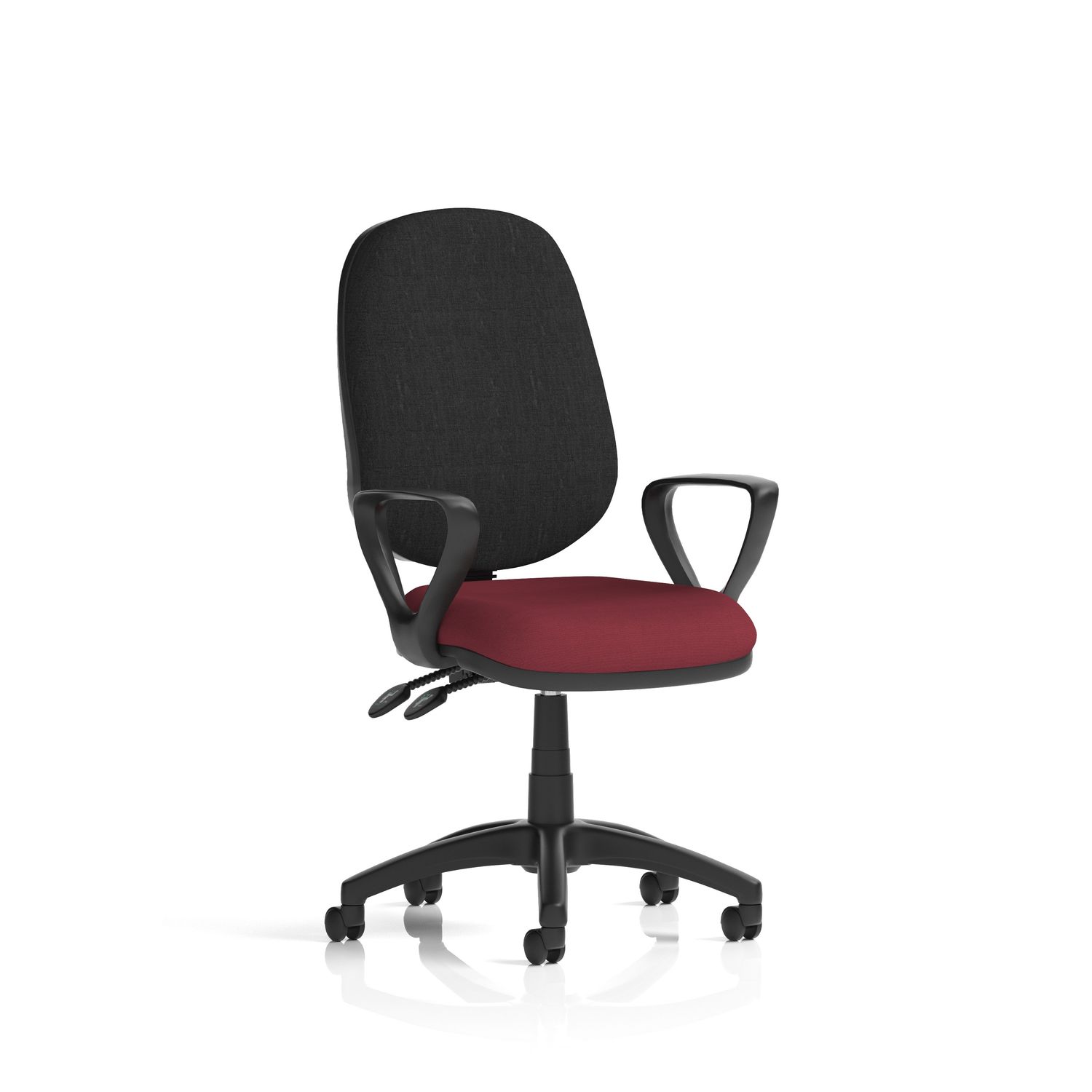 Eclipse Plus II Lever Task Operator Chair Black Back Bespoke Seat with Loop Arms