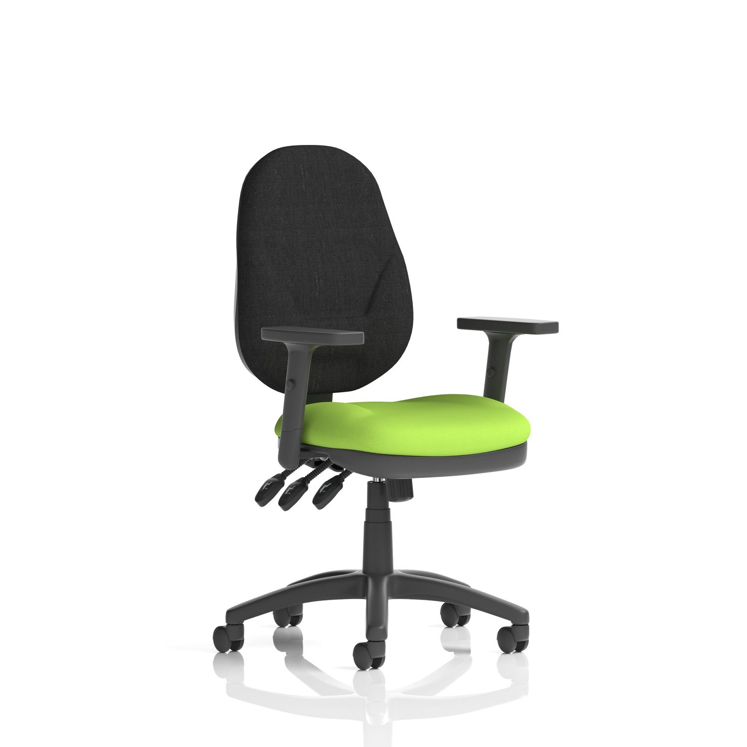 Eclipse Plus XL Lever Task Operator Chair Black Back Bespoke Seat with Height Ad