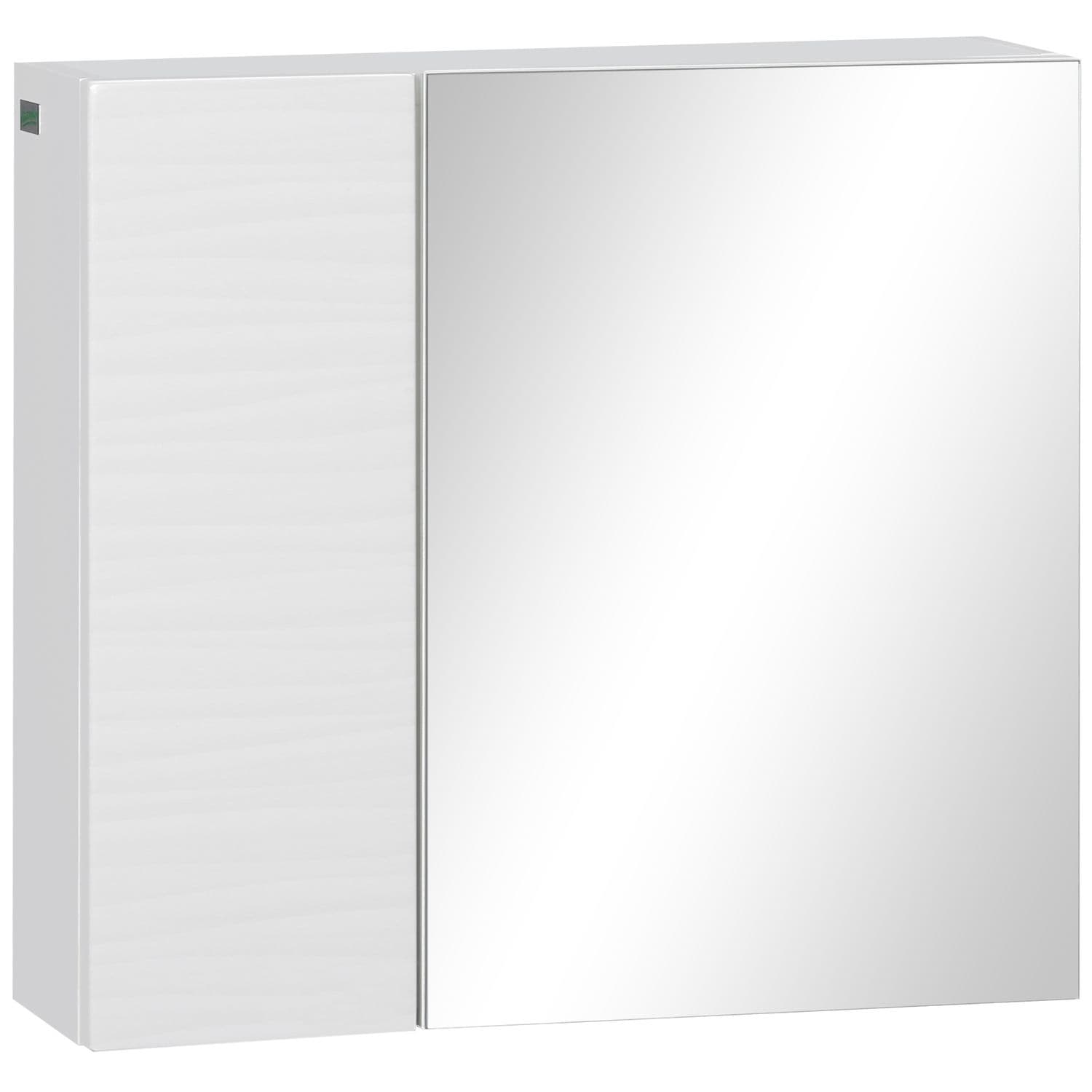 kleankin Bathroom Mirror Cabinet Wall Mount Storage Organizer W/Adjustable Shelf