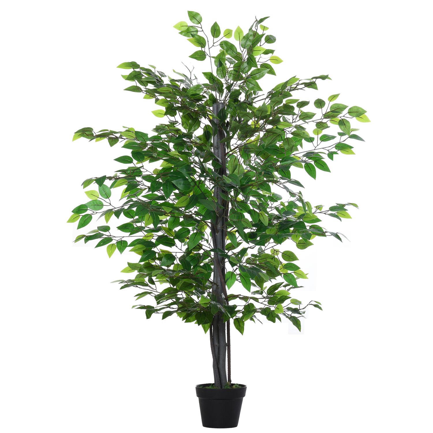 Outsunny 145cm Artificial Banyan Plant Faux Decorative Tree w/Pot Indoor Outdoor