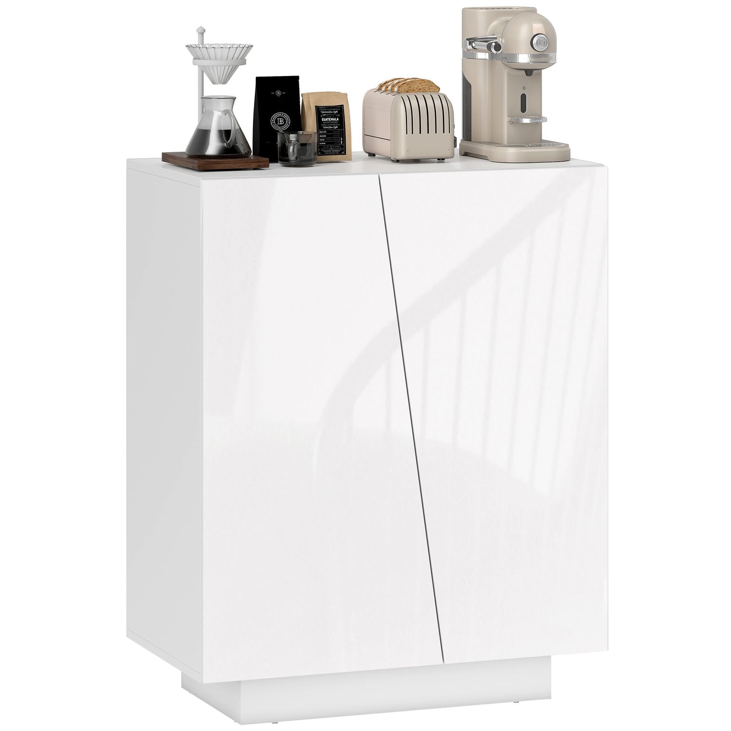 HOMCOM Storage Cabinet for Bedroom High Gloss Sideboard for Living Room Hallway