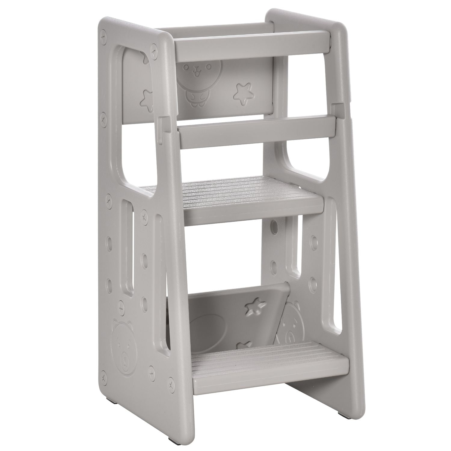 HOMCOM Kids Step Stool, Adjustable Standing Platform, Toddler Kitchen Stool312-0
