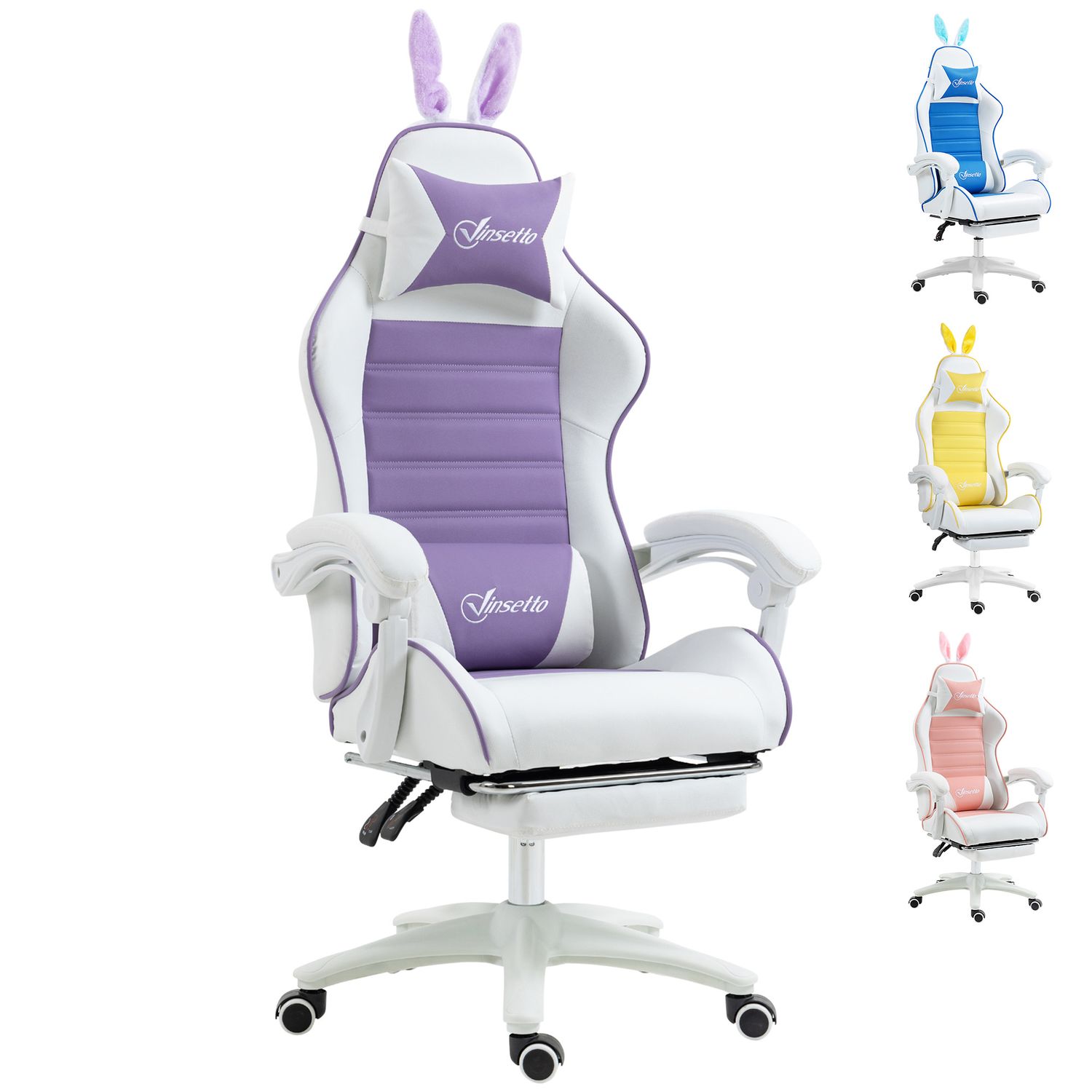 Vinsetto Racing Gaming Chair Reclining PU Leather Computer Chair with Headrest,