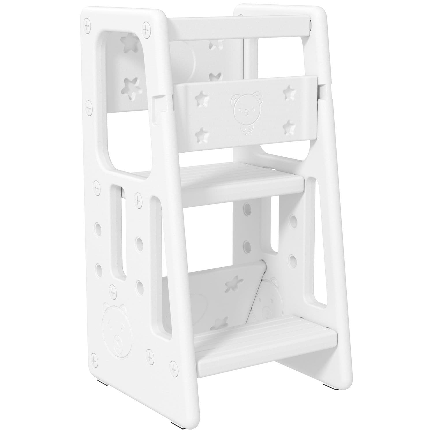 HOMCOM Kids Step Stool, Adjustable Standing Platform, Toddler Kitchen Stool312-0