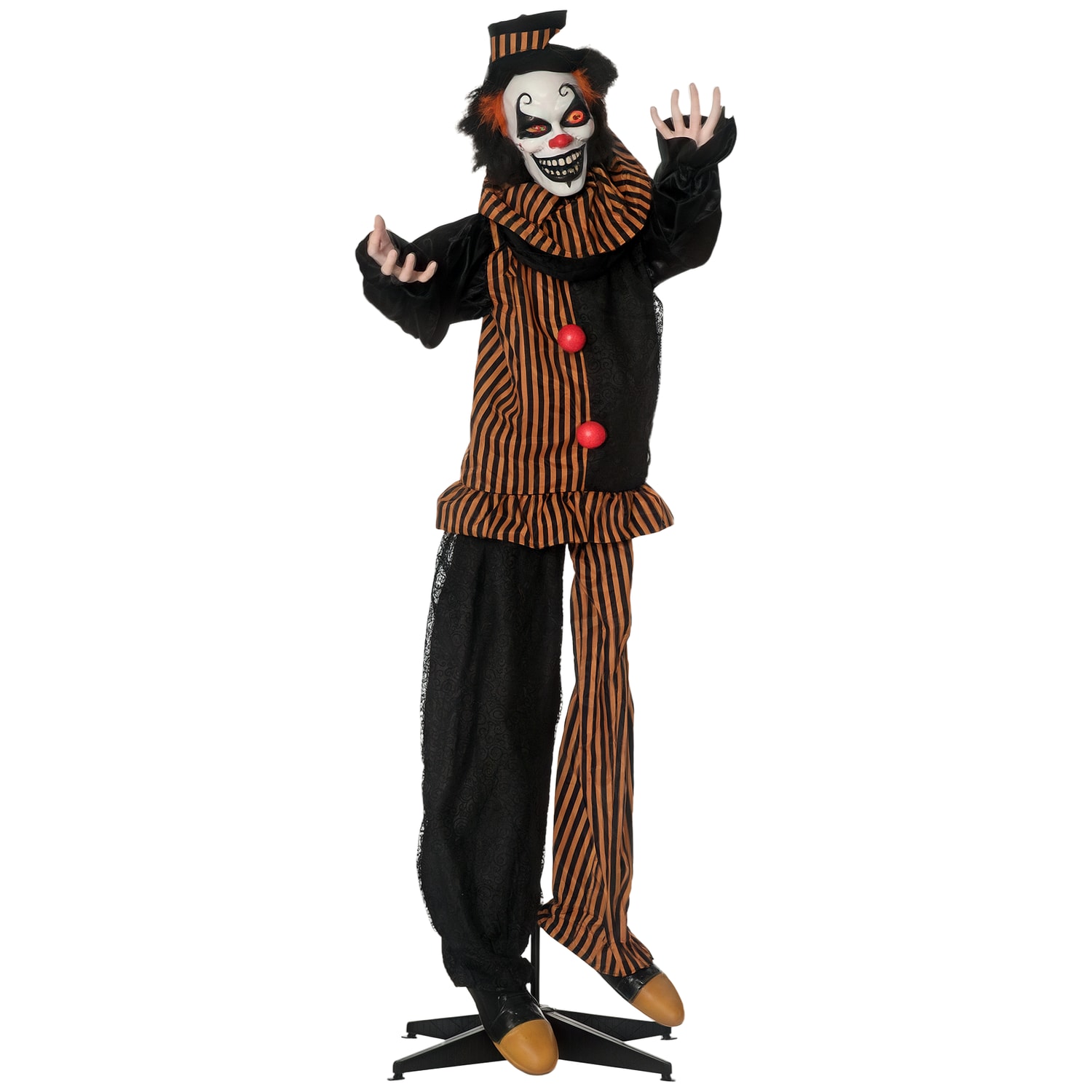Outsunny 67" Outdoor Halloween Decorations Circus Clown, Lighted Life Size Anima