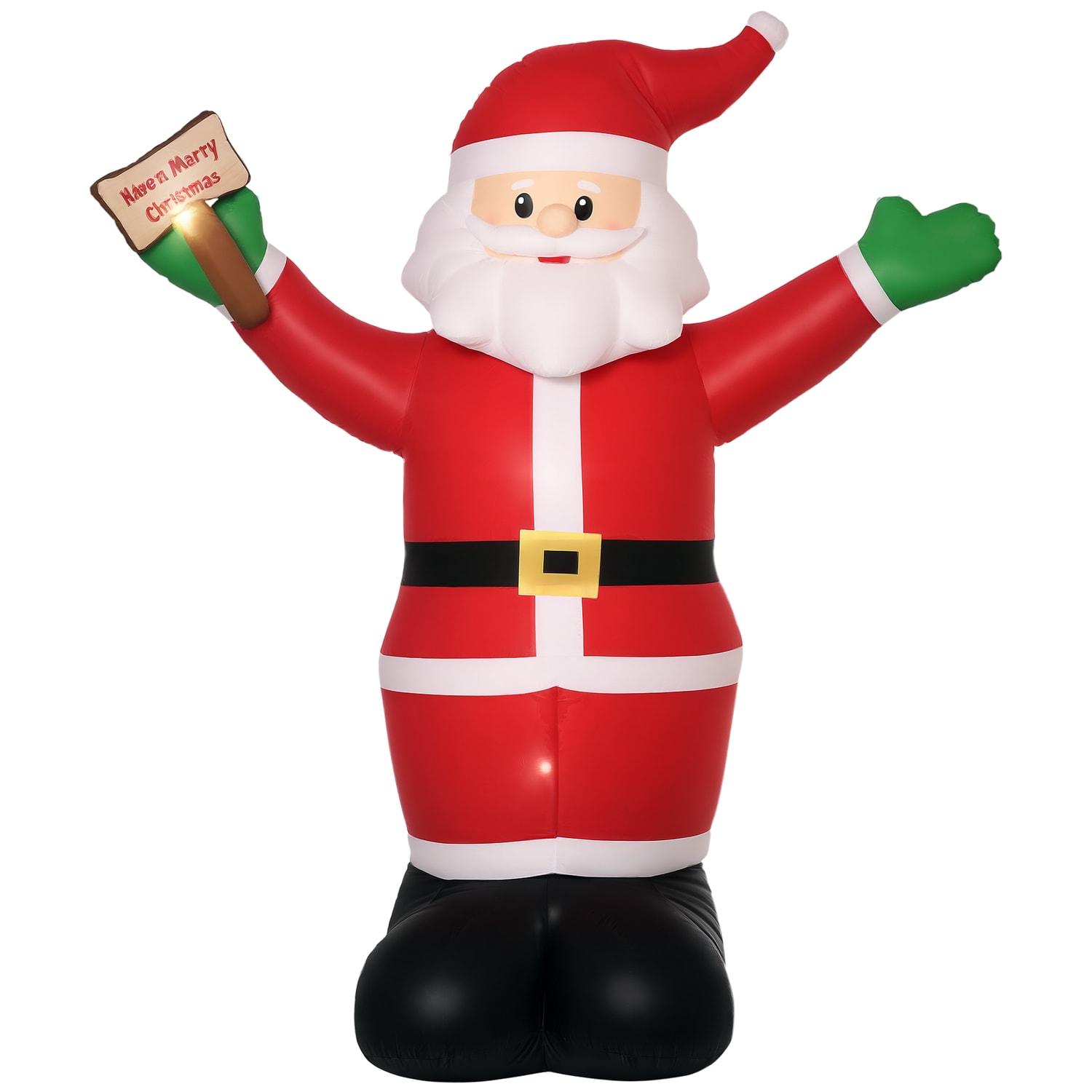Outsunny 8' Inflatable Christmas Santa Claus Holds Light Sign of Blessings LED D