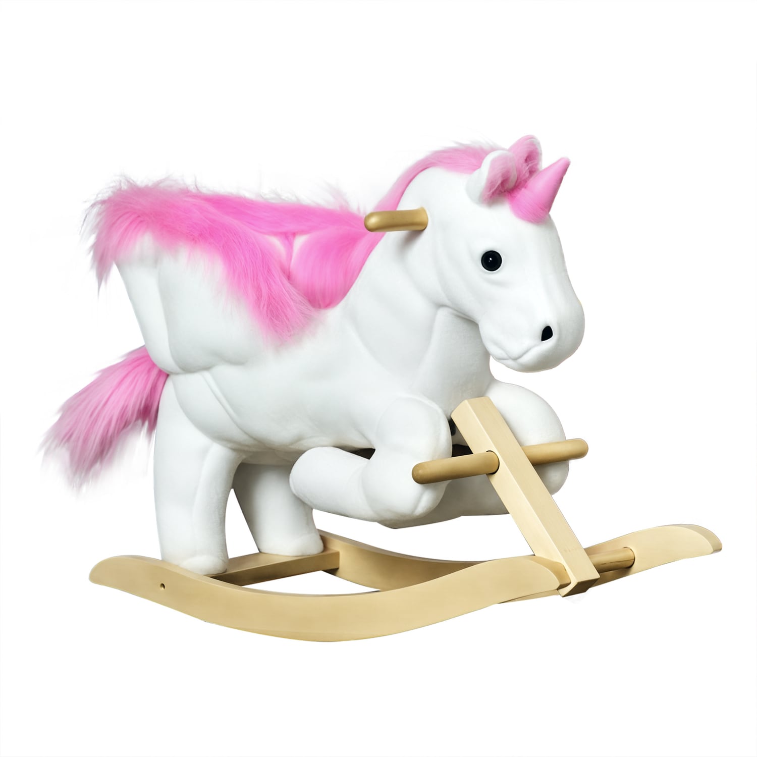 HOMCOM Kids Ride on Unicorn Baby Rocking Horse Rocker Chair Plush Toy with Music