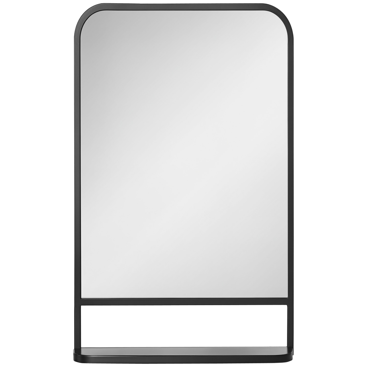 HOMCOM Square Wall Mirror with Shelf, 86x53 cm Modern Mirrors for Living Room, B