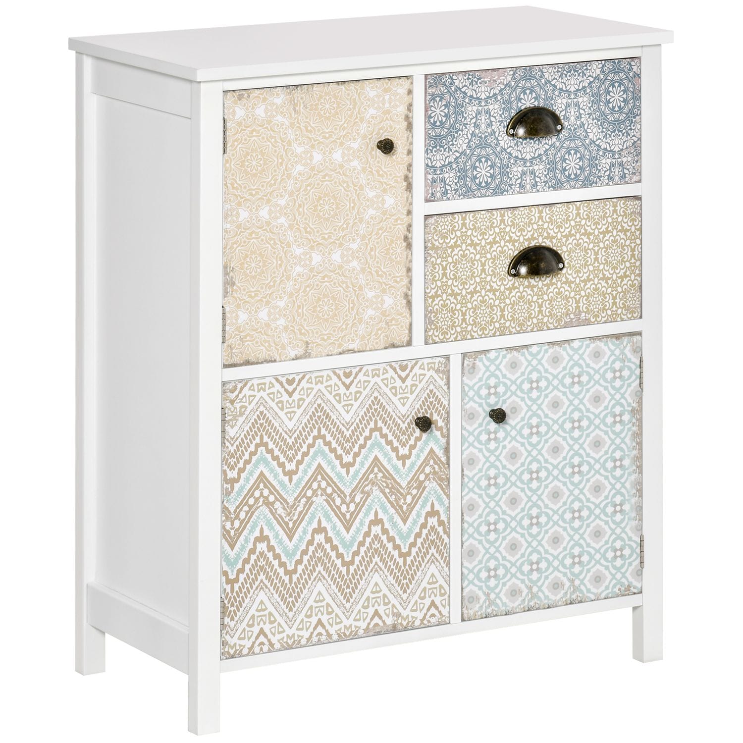 HOMCOM Sideboard Storage Chest Shabby Chic Cabinet Multi-Purpose Entryway Living