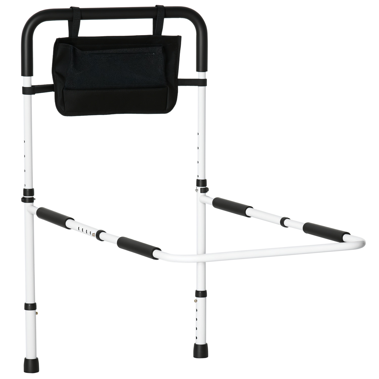 HOMCOM Safety Bed Rail Adjustable Bed Assist Rail with Pocket for Disabled and S