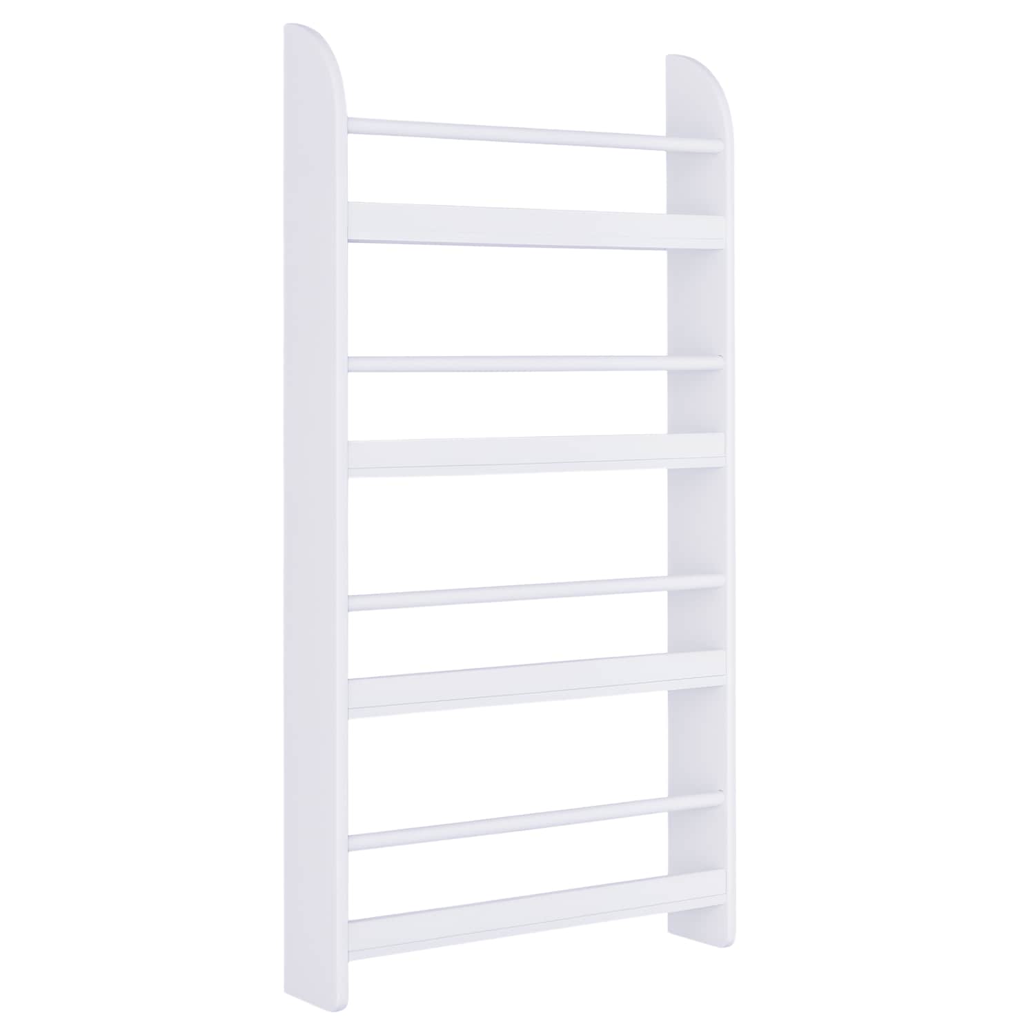 HOMCOM 4-Tier Wall-Mounted/Standing Wood Book Rack Shelf Water Resist for Home O