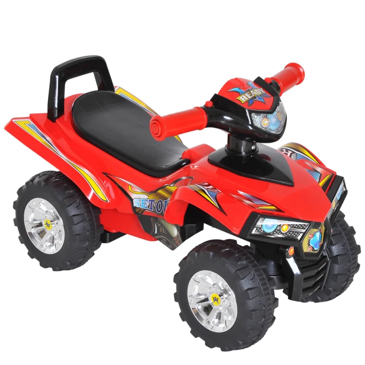 HOMCOM Kids Ride on Quads Boys Girls LED Lights Horn Music Toys Racing Car 4 Whe