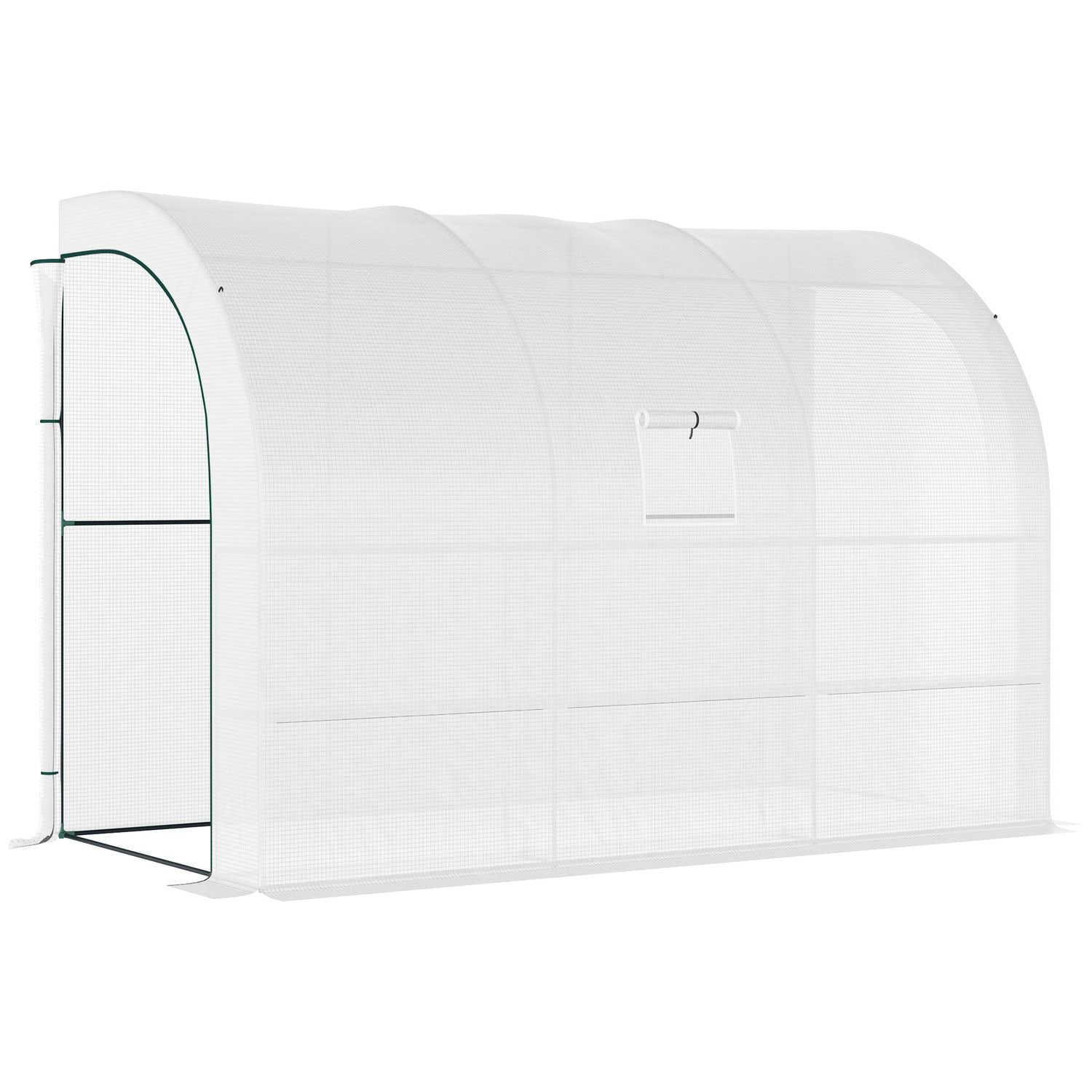Outsunny Outdoor Garden Greenhouse Backyard Nursery W/Windows, Zippered Doors, W
