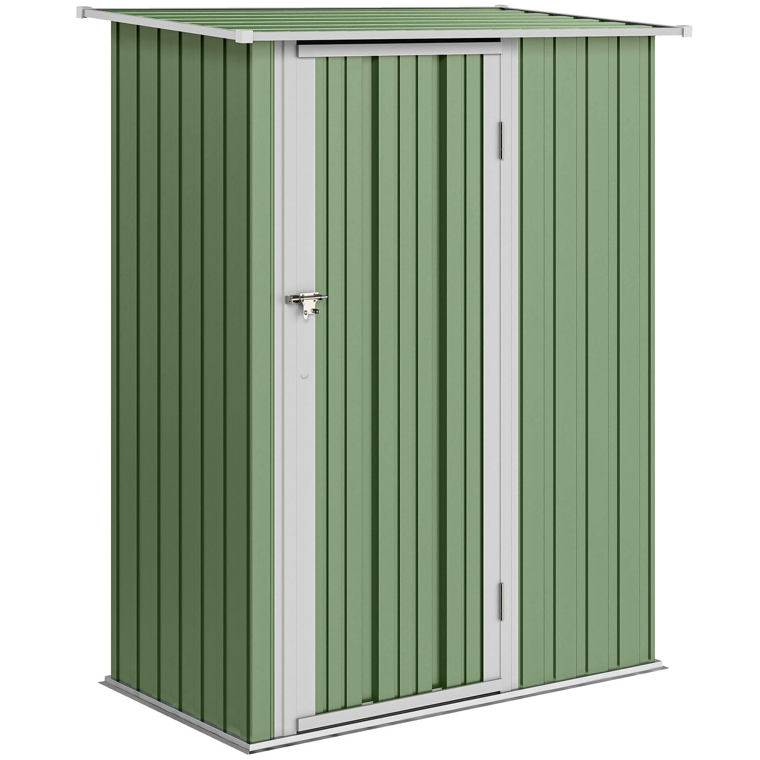 Outsunny Outdoor Storage Shed Steel Garden Shed W/Lockable Door for Backyard Lig
