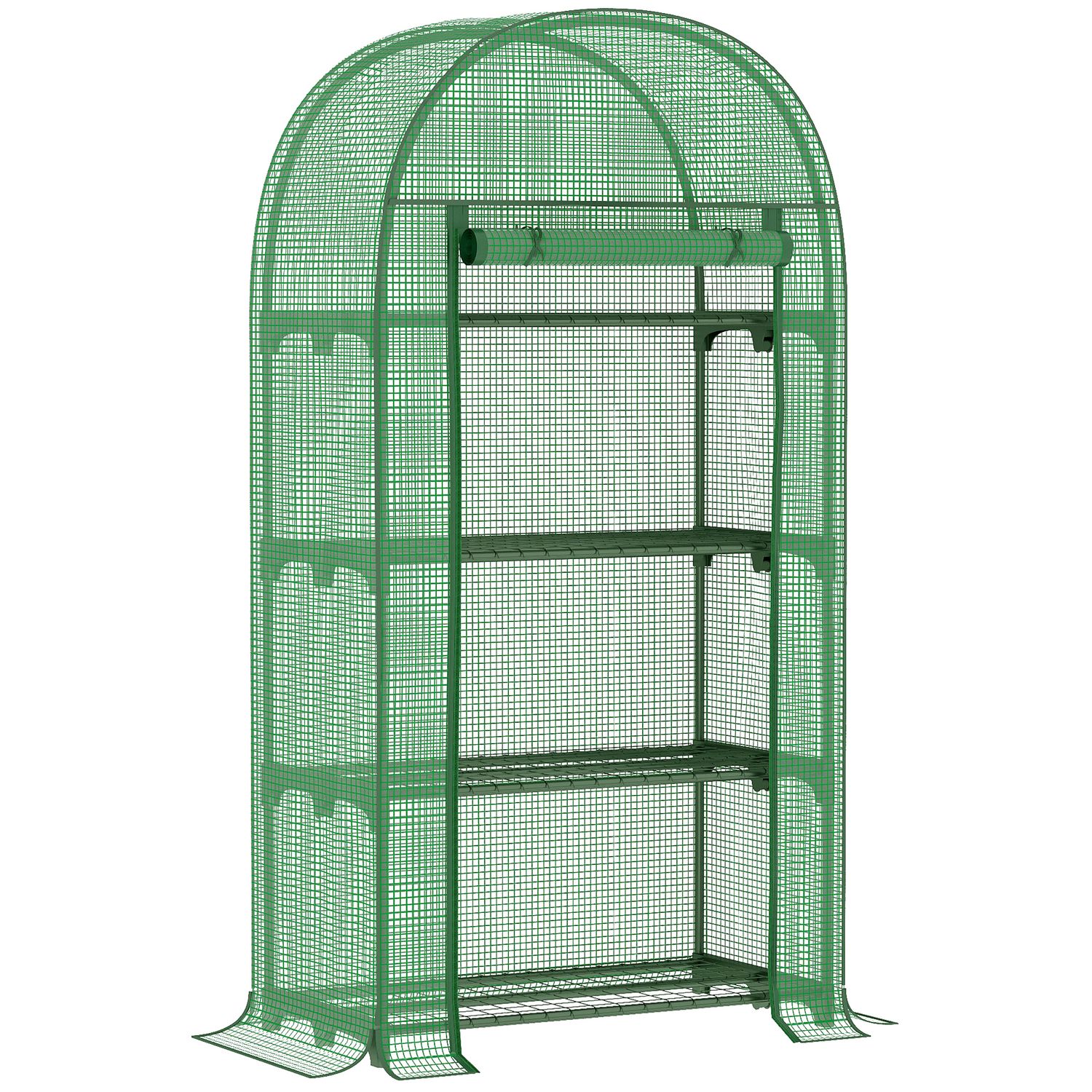 Outsunny 80 X 49 X 160cm Portable Mini Greenhouse with Zippered Door & Storage S
