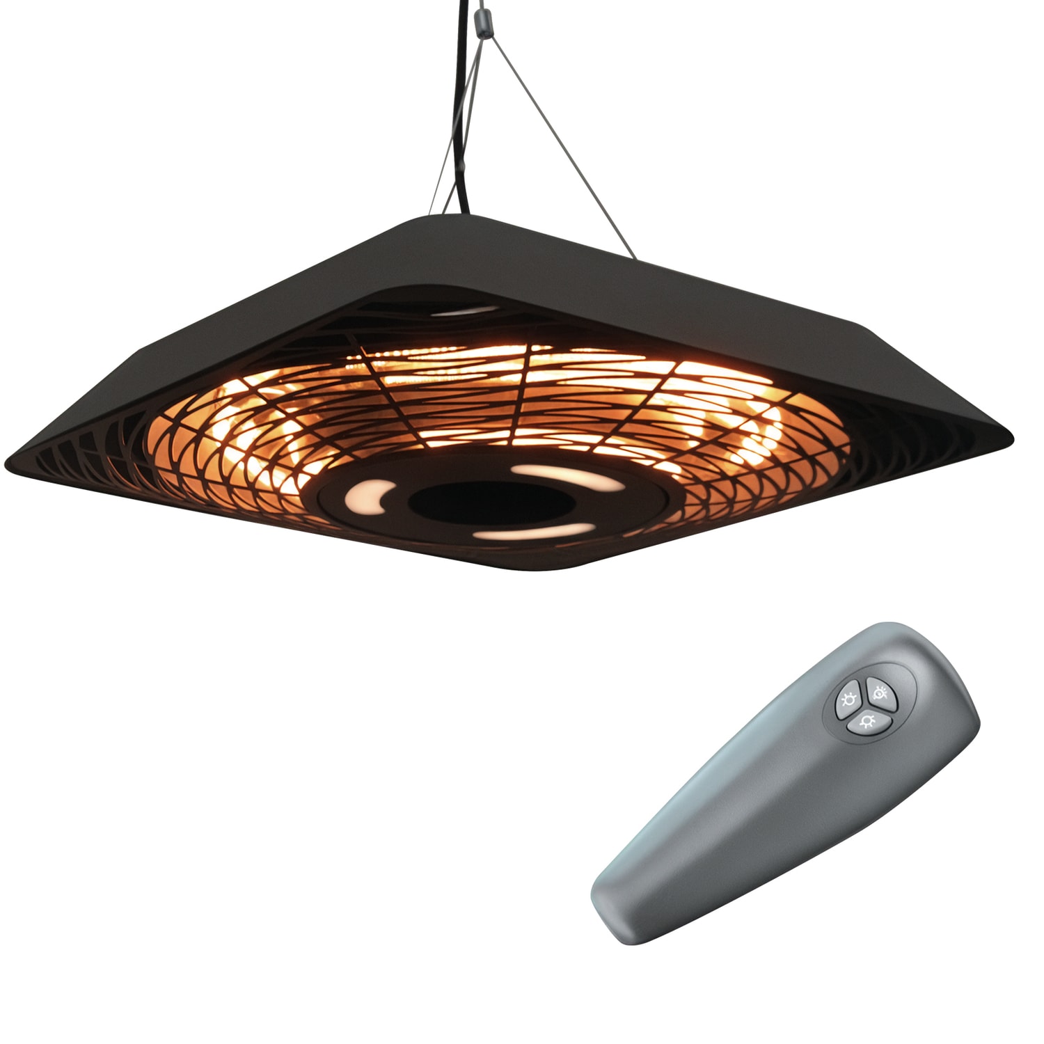 Outsunny Patio Electric Hanging Ceiling Heater 2000W Halogen w/Remote Control Al