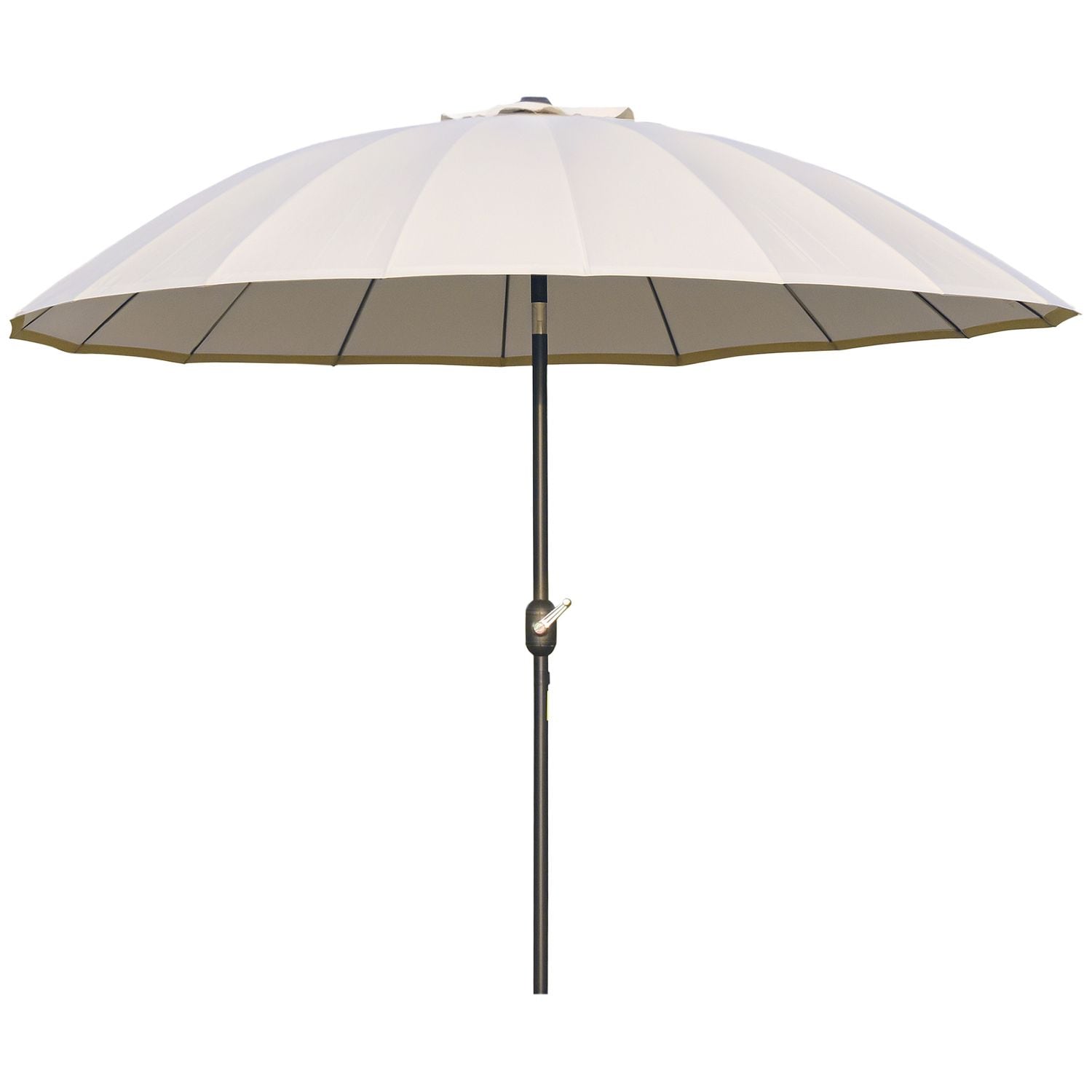 Outsunny 255cm Adjustable Parasol with 18 Sturdy Ribs Push Button Tilt Crank for