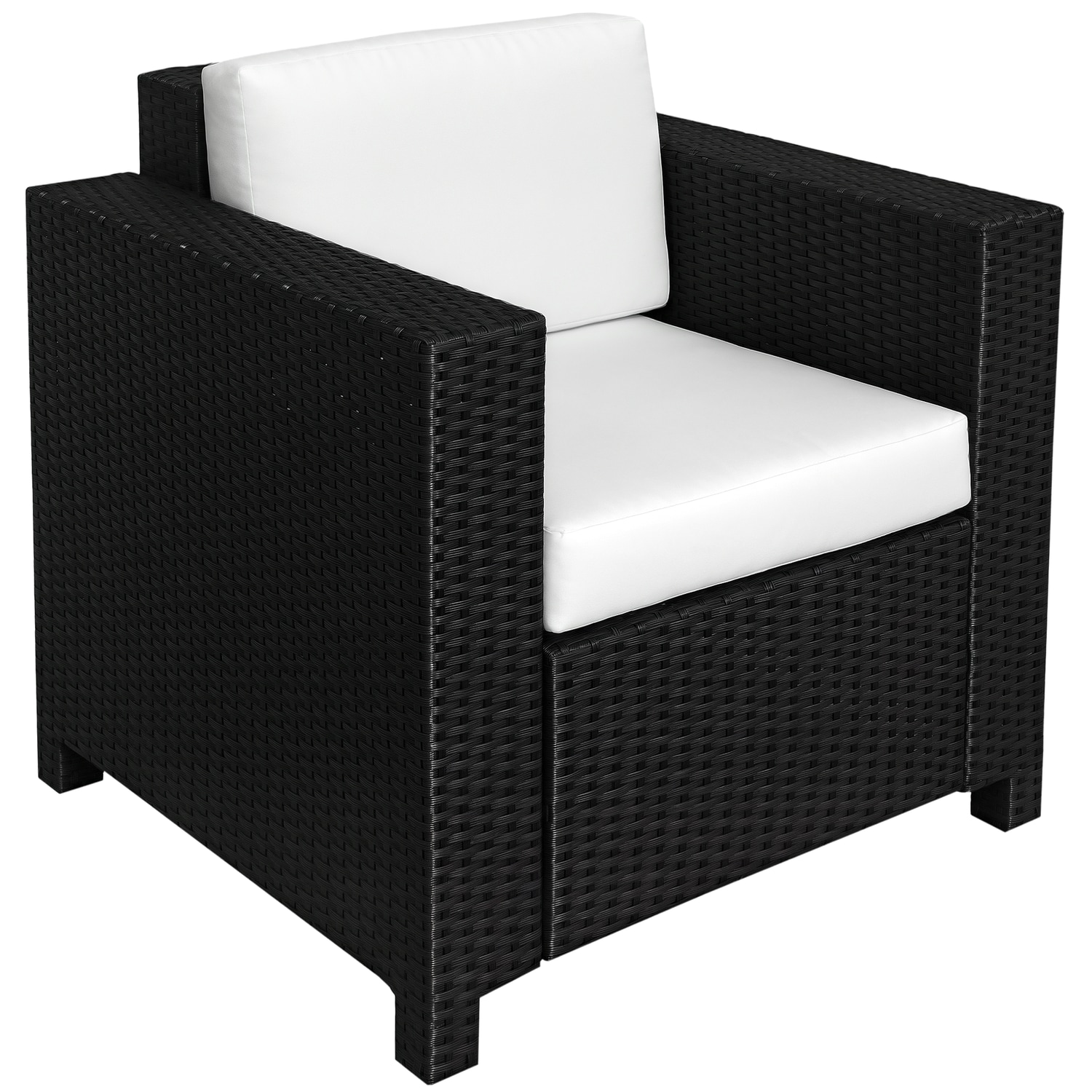 Outsunny Outdoor Rattan Garden Patio Wicker Weave Furniture Table Sofa Chair Bla