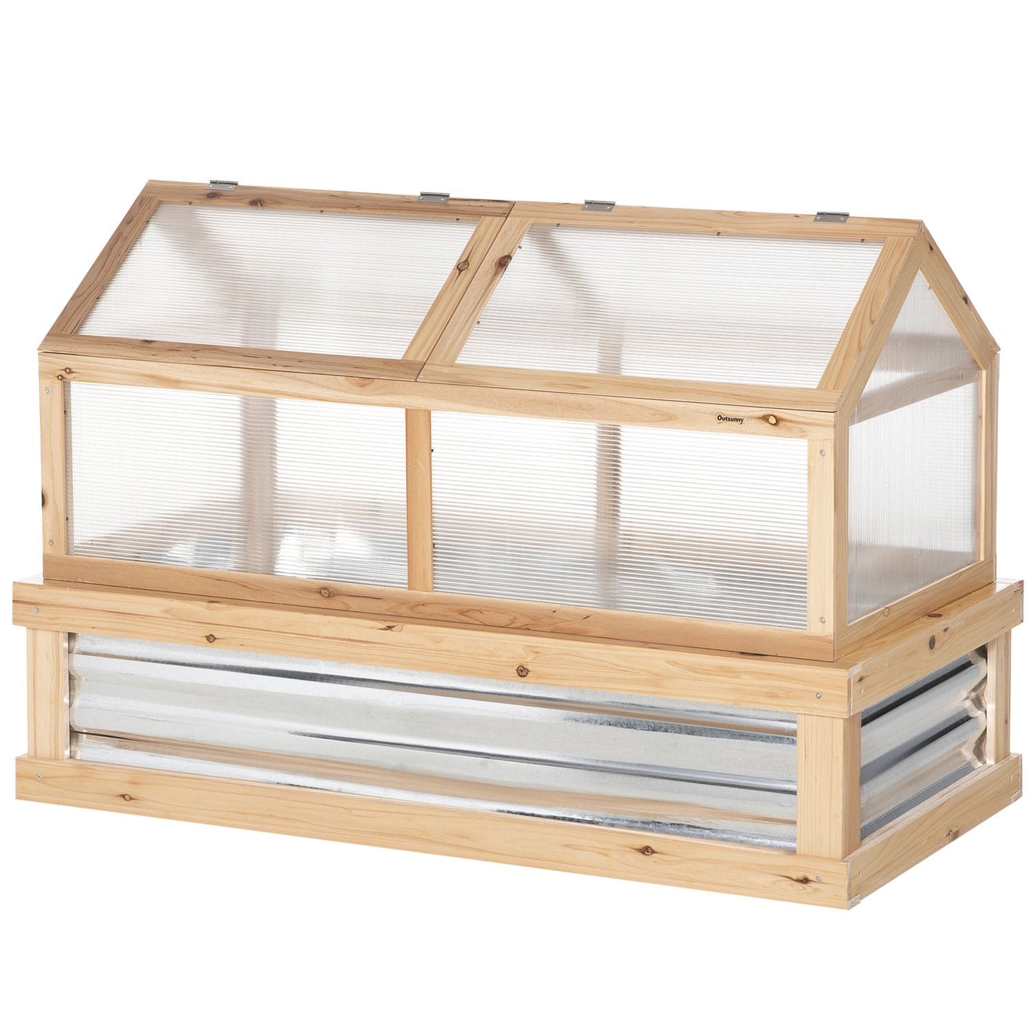 Outsunny Raised Garden Bed Kit W/Greenhouse Top Cold Frame Planter Protection Na