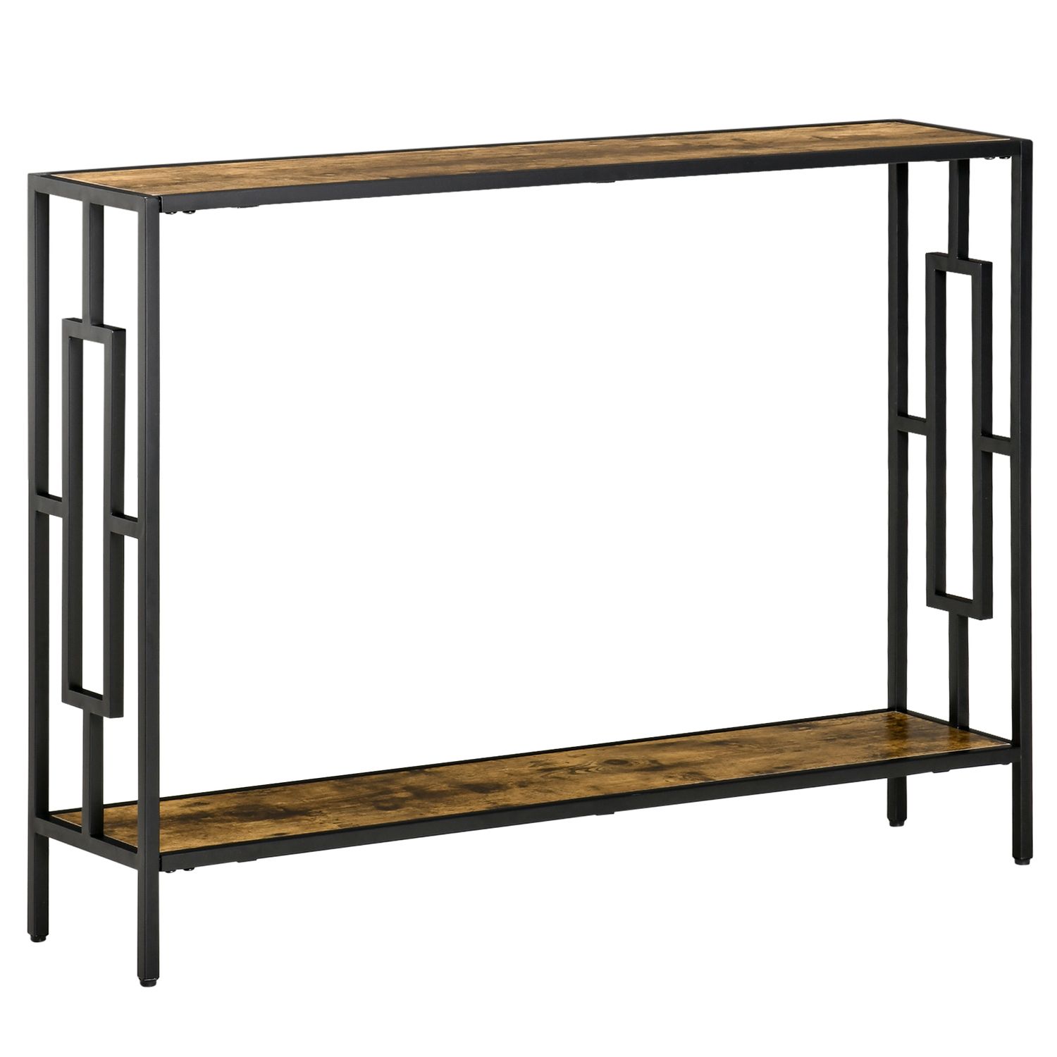 HOMCOM Industrial Console Table w/Storage Shelf Narrow Dressing Desk for Hallway