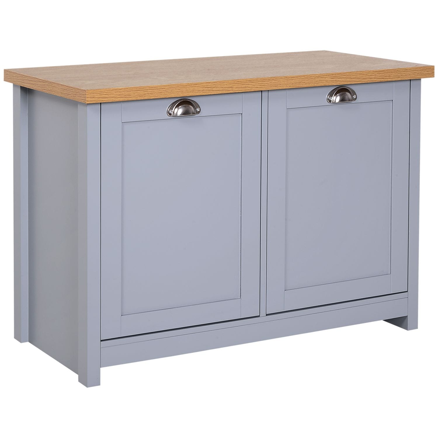 HOMCOM Chic Shoe Cabinet 4 Storage Units Wood Effect Top Entryway Living Room Fu