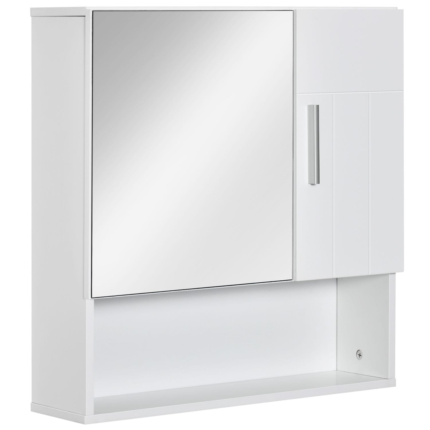 kleankin Bathroom Mirror Cabinet Wall Mount Storage Organizer W/Door, Shelves, W