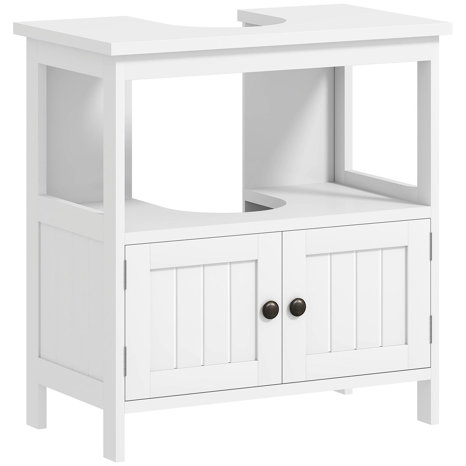 kleankin Pedestal Under Sink Cabinet W/Doors, Bathroom Storage Organizer Unit, W