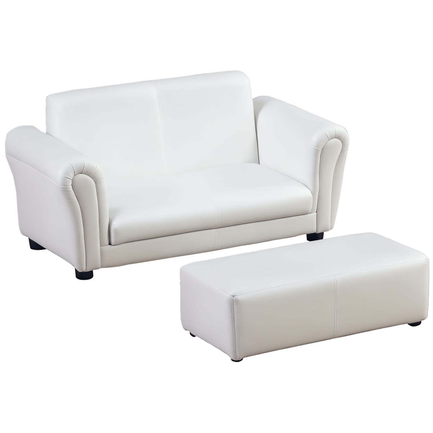 HOMCOM Kids Childrens Sofa Set 2 Seater Seat Furniture Armchair Boys Girls Foots
