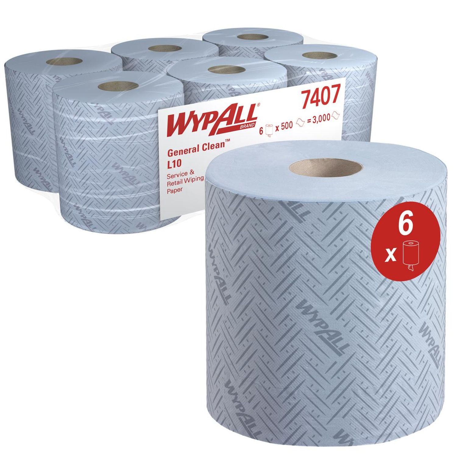 Wypall L10 Service & Retail Wiping Cfeed for Reach Blue (PK-6)