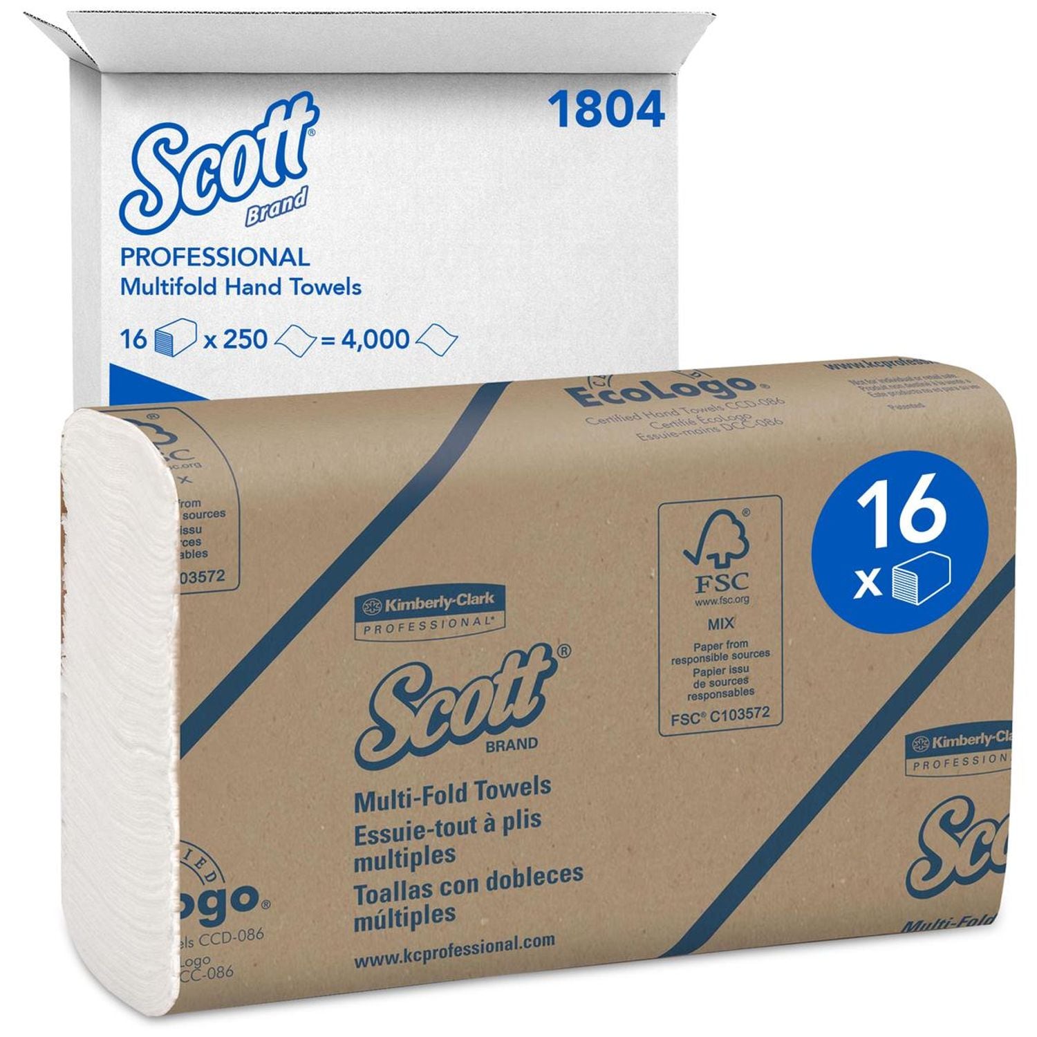 Scott Folded Paper Hand Towels - 16 Packs