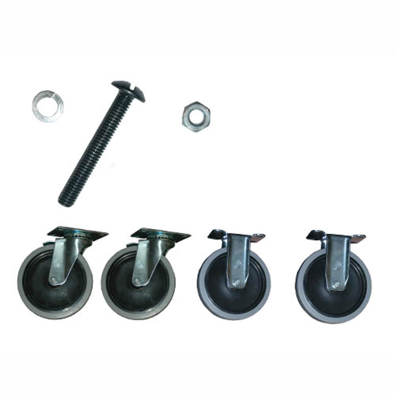 Rubbermaid Caster Kit (2 Fixed + 2 Swivel W/Brakes)
